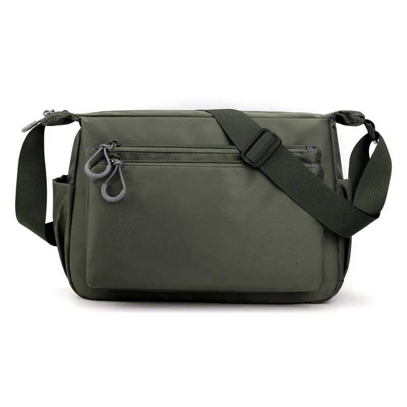 Strong Oxford Shoulder Crossbody Bags Men Economical Messenger Bag Multilayer Pockets Design Style Solid Colors Durable Zippers