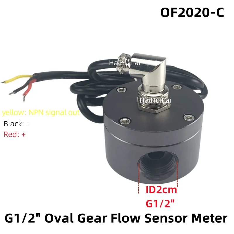 G1/2 " Oil Diesel Oval Gear Flow Meter Sensor NPN Signal