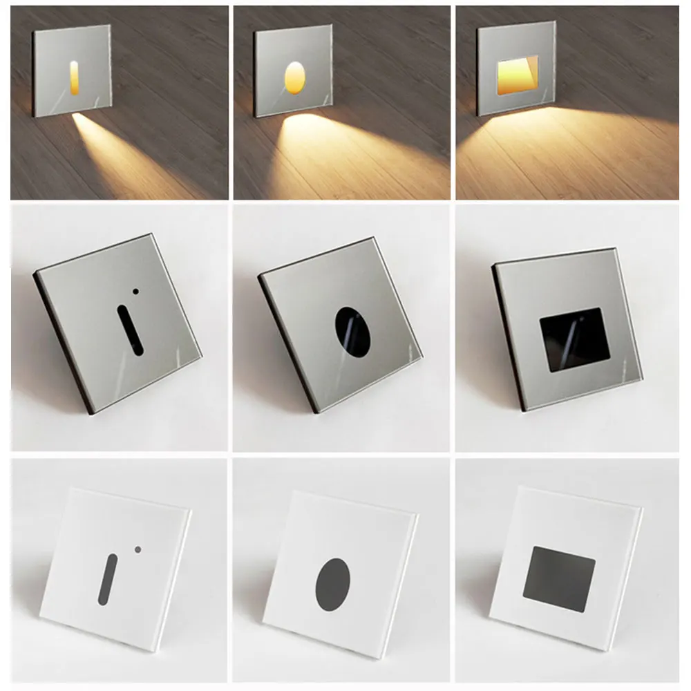 Stair Radar Light Recessed Wall Lamp Motion Sensor Step Spotlights Indoor Staircase Nightlight for Corridor Bedroom SANDIY White wall light led wall lamp motion sensor light led light