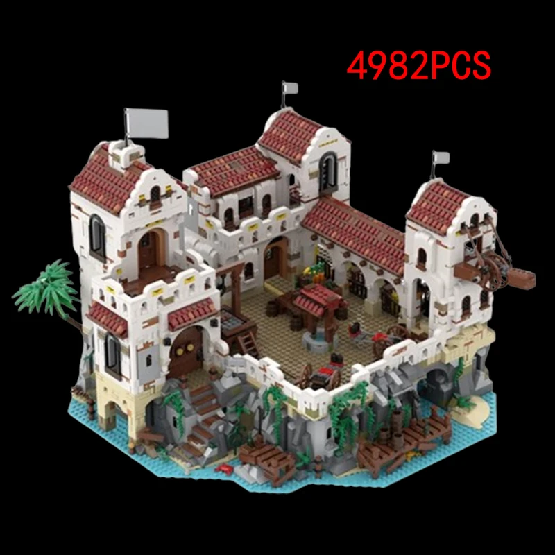 

Spot MOC-49155 Pirate Castle small particle assembled building block building model toy