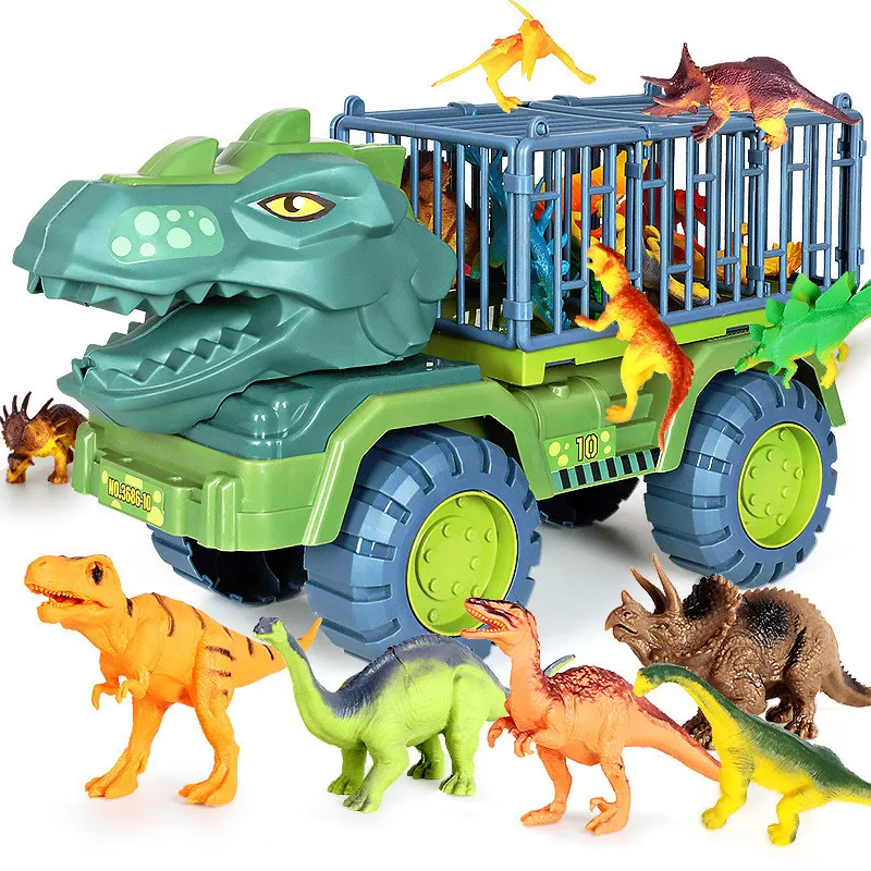 diecast model cars Children Dinosaur Transport Car Toy Oversized Inertial Cars Carrier Truck Toy Pull Back Vehicle with Dinosaur Gift for Kids Boy maisto diecast