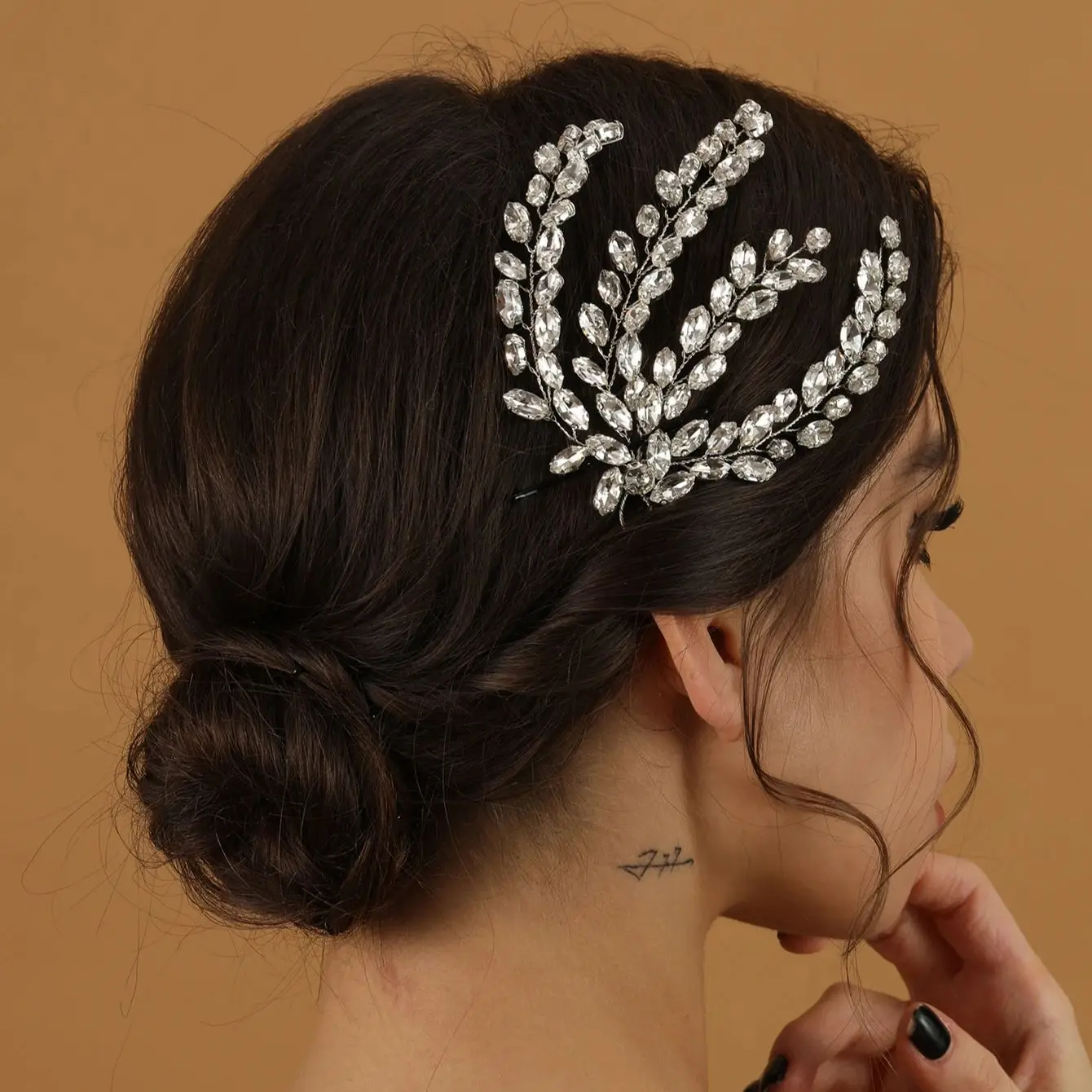 Bridal Hair Accessories Hair Accessories Bridal Jewelry Set Fashion Leaf Zircon Bridal Headpiece Tiara Accessories for Women Luxury Girls Crystal Hairclip Wedding Jewelry