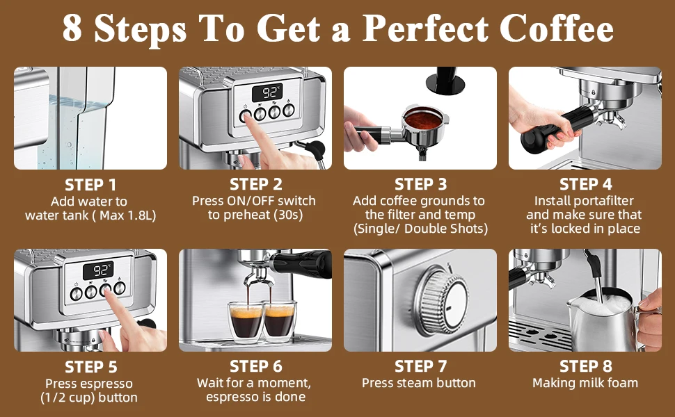 8 Steps to get a perfect coffee