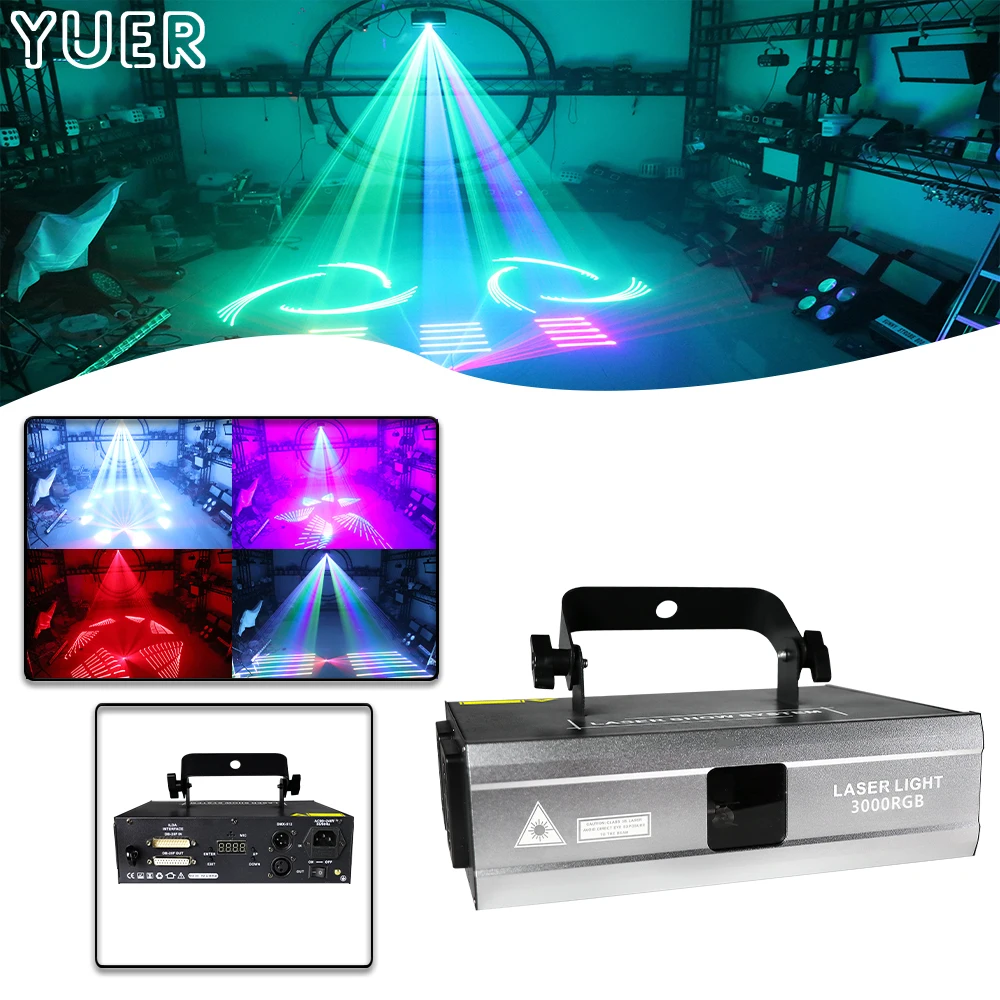 2W 3W Proiettore Laser A Colori Con Effetto Laser A Scansione Laser Dmx512 Music Control Dj Disco Stage Party Indoor Bar