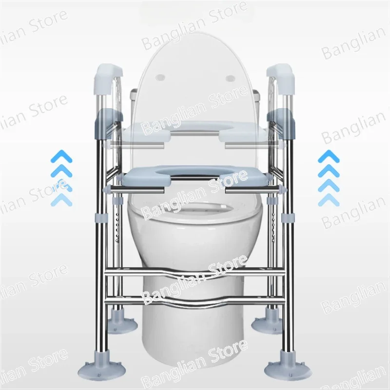 

Сиденье для унитаза с поручнями, портативное сиденье для туалета для пожилых людей, подъемник для горшка, легкая чистка, комод для домашнего использования