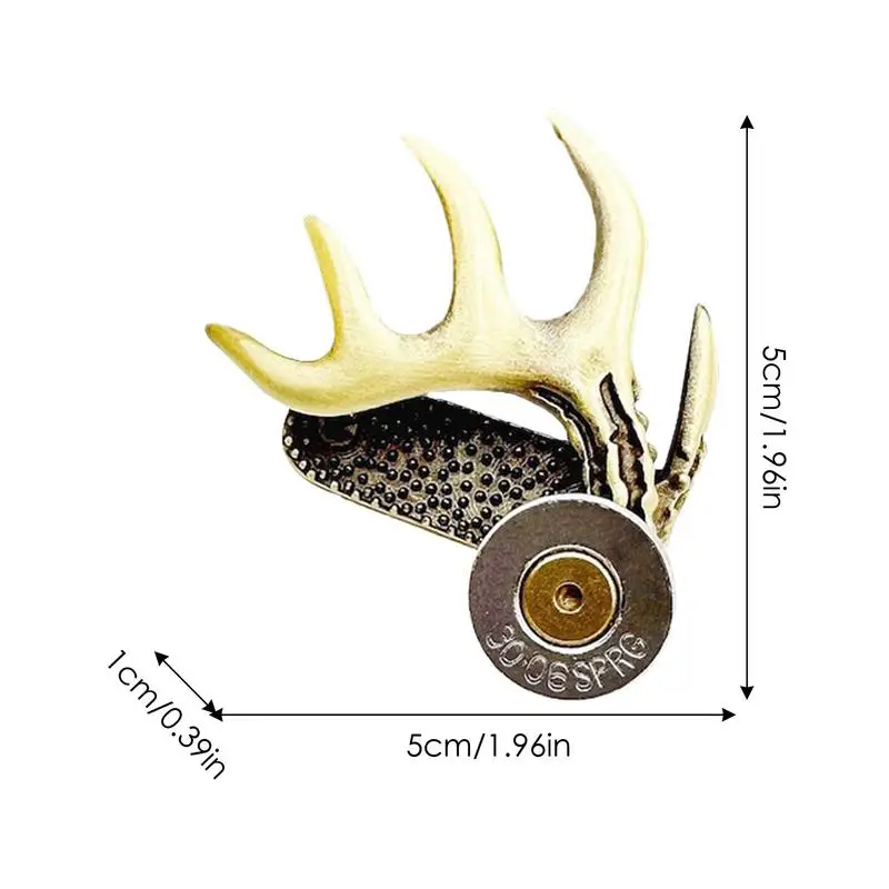 Metal Antler Caps Clip Deer Horn Brass Hat Clip Hunting Accessories Holiday Gift For Men