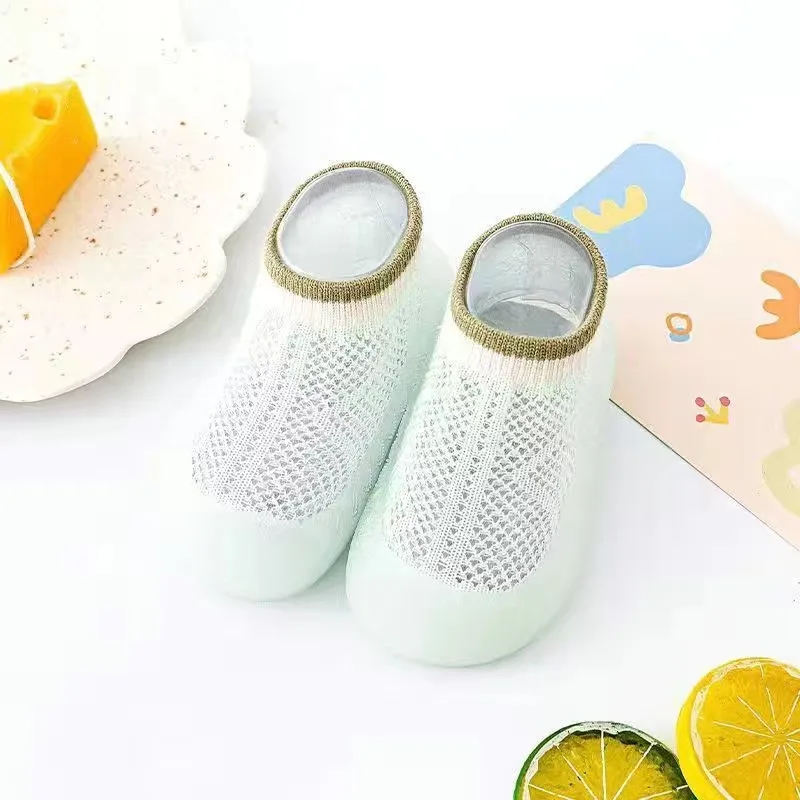 2024 Summer New Combed Cotton Anti slip and Breathable Children's Soft Sole Shoes Baby Walking Shoes Mesh Faced Baby Floor Socks 2