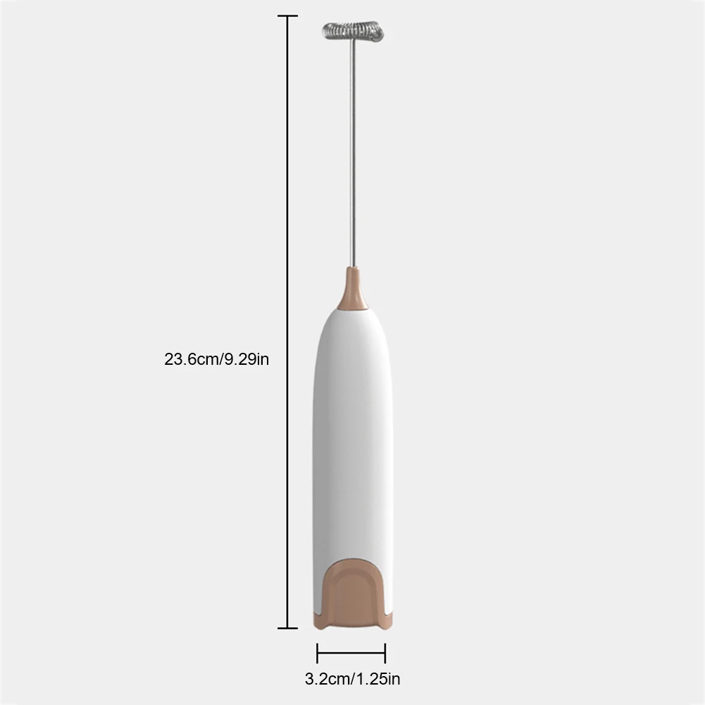 Milk Frother Handkeld Electric Foam Maker Battery Operated Stainless Steel Whisk Drink Mixer for Latte Cappuccino Hot Chocolate 3