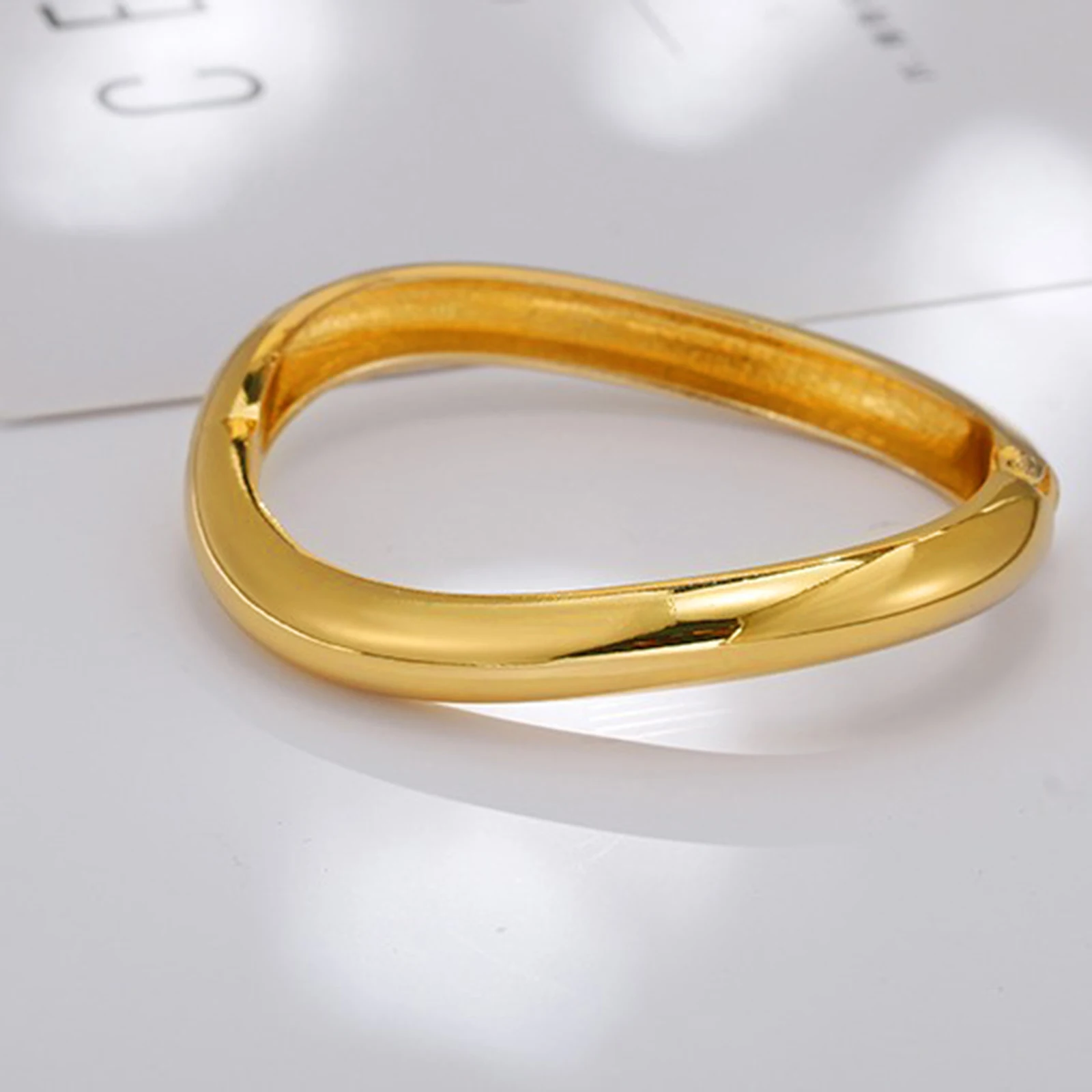 Punk Wave Open Cuff Bangles for Women Adjustable Irregular Arm Bracelet Jewelry Accessories