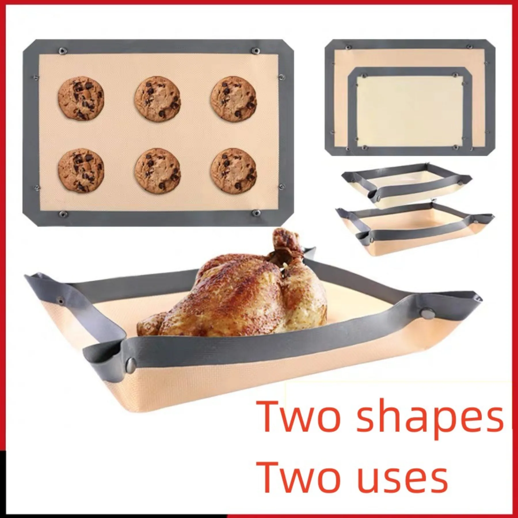 Thickened High-Temperature Resistant Macaron Cookies Roasted Chicken Grilled Fish Silicone Fiber Baking Tray Gift silicone baking tray