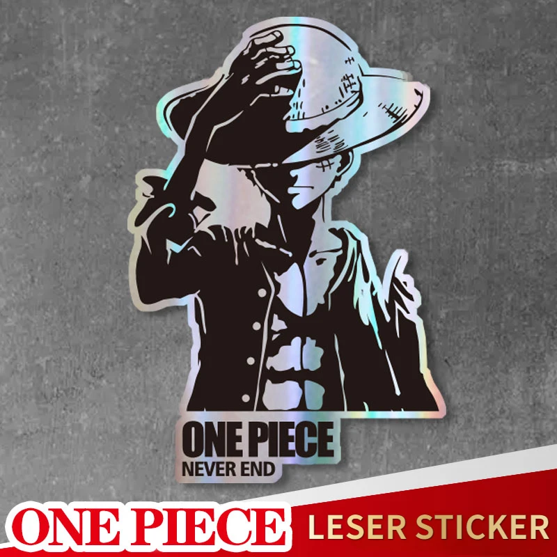 

Anime One Piece laser stickers colorful computer notebook case stickers electric car stickers water cup waterproof stickers