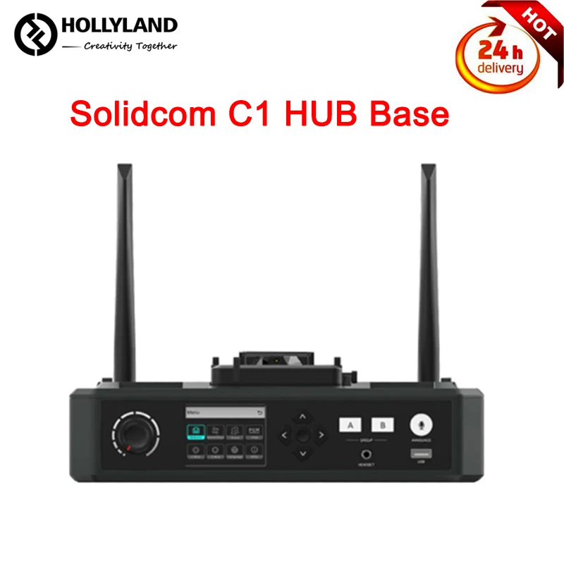 

Hollyland Solidcom C1 HUB Full Duplex Wireless Intercom System 1100ft Range Communication Headset for Film Production Team