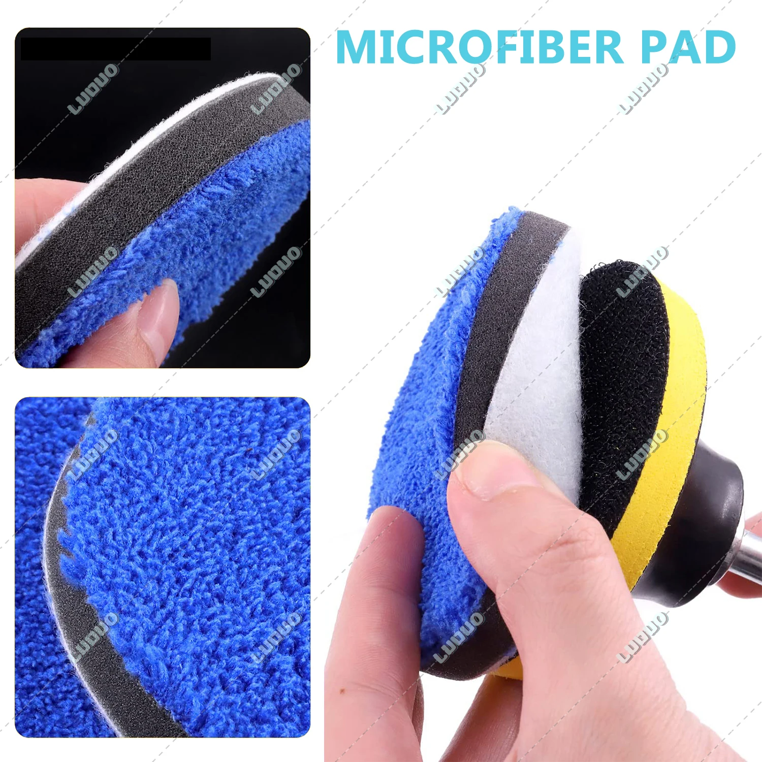 3" 4" 5" 6" 7" Microfiber ing Polishing Pads Wool Sponge for Car Detailing Auto Cleaning Headlight Polishing Waxing Coating