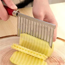 French Fry Cutter Stainless Steel Potato Wavy Edged Knife Peeler Cooking Tools Kitchen Gadget Vegetable Fruit