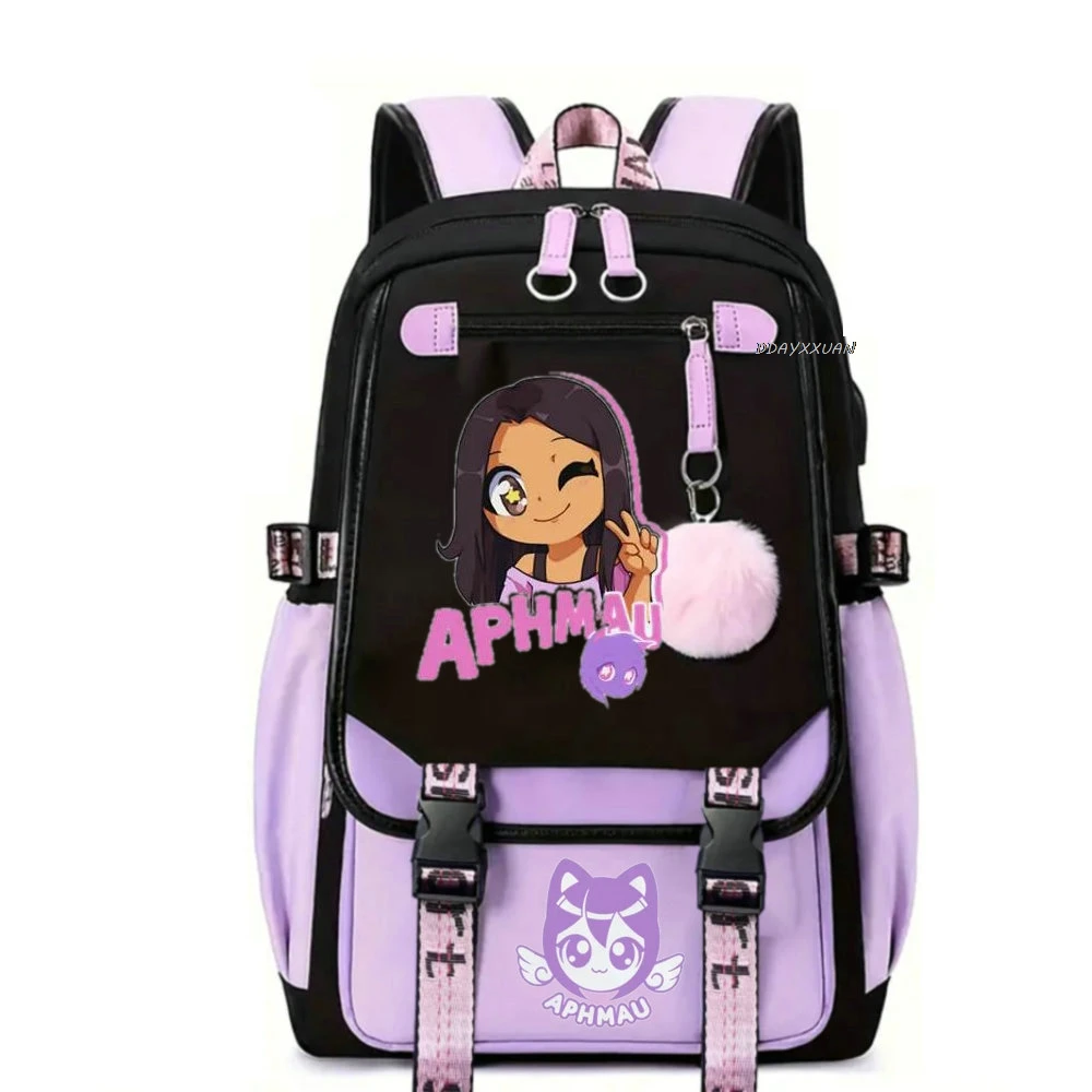 Aphmau Anime Backpack Cosplay Unisex Students School Bag Cartoon Bookbag Laptop Travel Rucksack Outdoor Bag