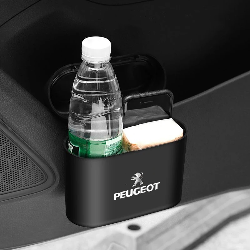 In-vehicle Trash Can Car Garbag Case Storage Bucket Accessories For Peugeot 408 4008 308 3008 Rifter 5008 508 2008 208 301 car trash can