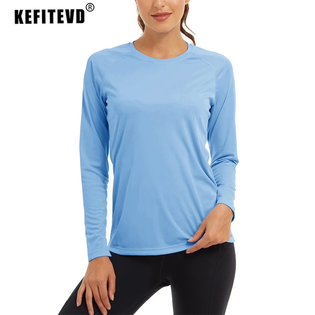  Womens Running Shirts Long Sleeve Workout Shirts Quick Dry  UPF50+ Sun Shirts Lightweight Watch Window Workout Tops Navy XL
