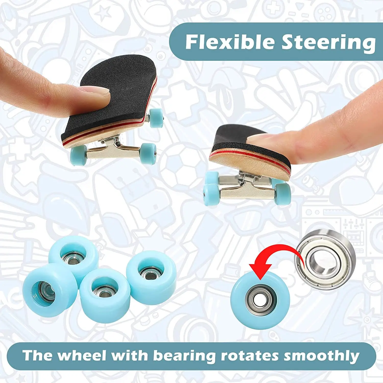 

ZK30 Finger SkateBoard Wooden Fingerboard Toy Professional Stents Fingers Skate Set Novelty Children Christmas Gift