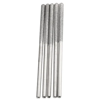 5x 3mm Trapano con rivestimento diamantato Teste per smerigliatrice Gambo Cilindrico a testa piatta Frese allungate Set Lucidatura per utensile rotante Dremel