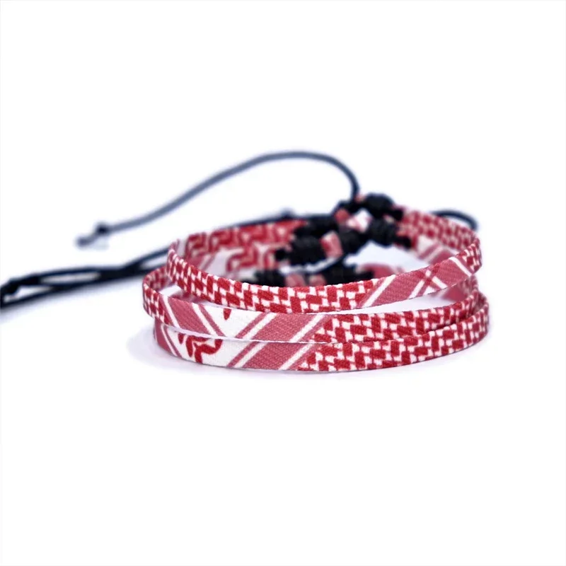 4 Colors Palestinian Keffiyeh Bracelet for Women Men Handmade Adjustable Woven Fabric Bracelets Jewelry Gift for Men Women - Image 2