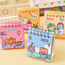 Mini calendrier de bureau, Kawaii, pour l'école, la maison, le bureau, planificateur, livre, créatif, à rabat, 2022 