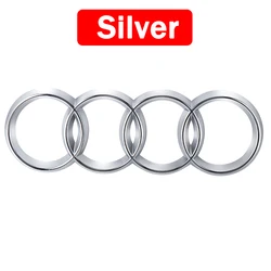 Premium ABS Black Hood and Trunk Emblem with Four - Ring Logo Badge - Rear 192mm (Silver)