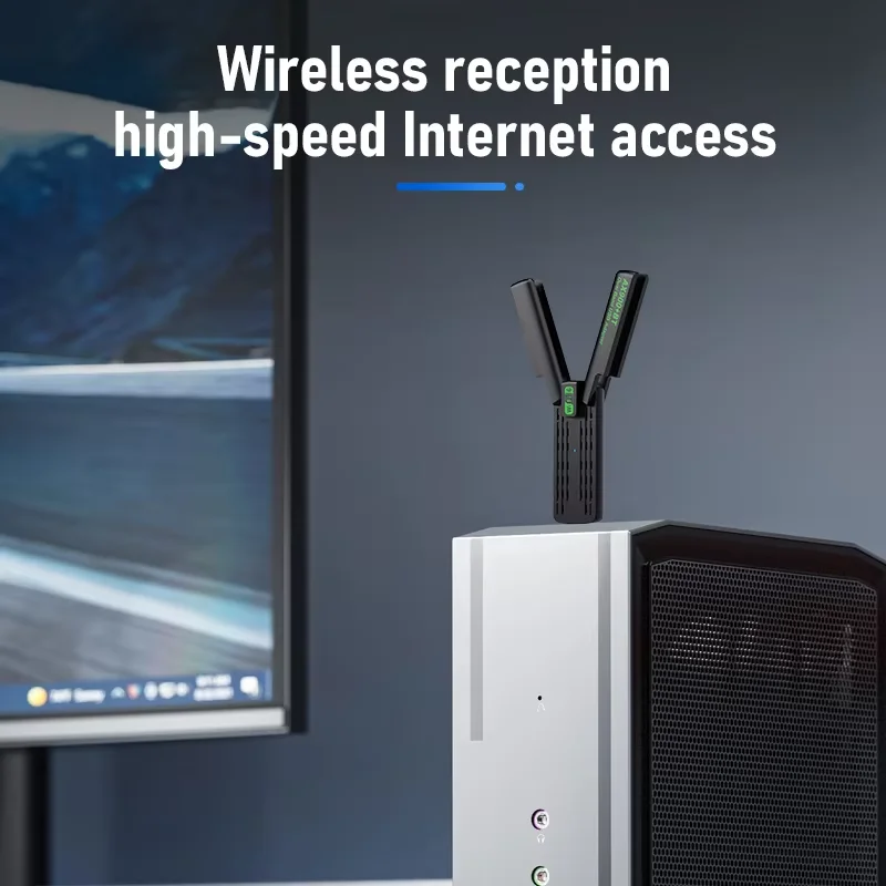 KEBIDUMEI BT5.4 Wi-Fi 동글 900Mbps 2in1 WiFi6 네트워크 카드 무선 안테나 수신기 드라이버 무료 PC 노트북 Win10/11용