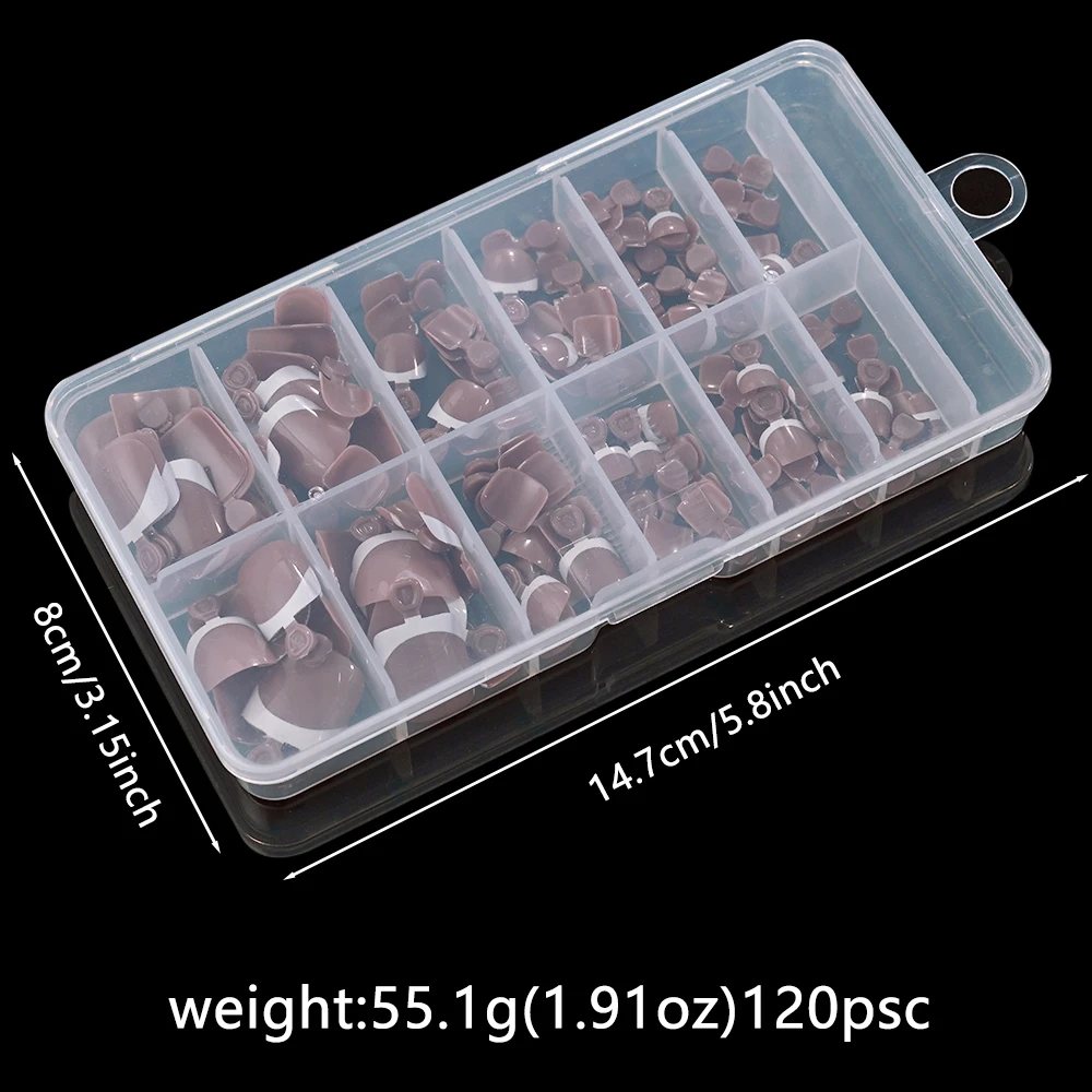 120Pcs French Fake Toenails