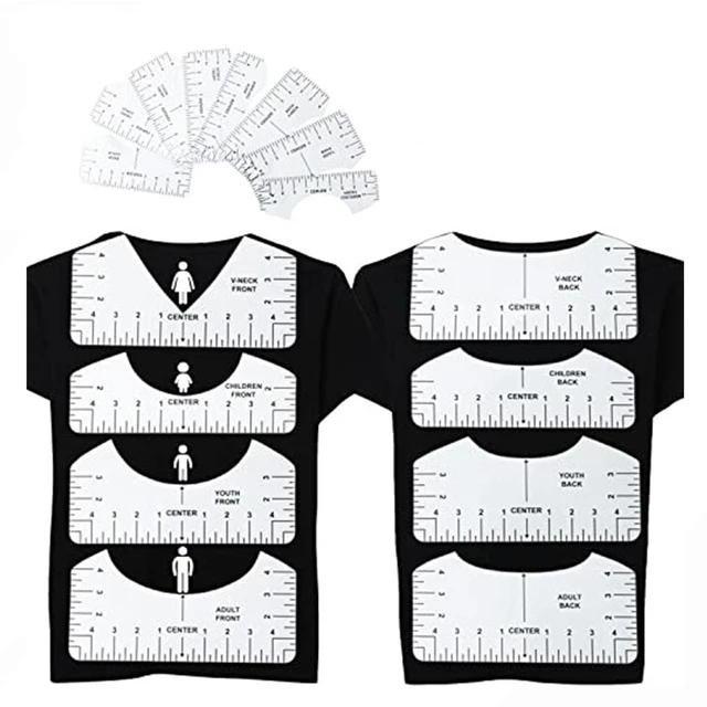 8Pcs Tshirt Ruler, T Shirt Alignment Tool, Acrylic T-Shirt Ruler Guide to  Center Designs for