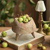 Wabi-sabi Japanese Style Nordic Wooden Fruit Tray Snack High-footed Plate Handcraft Kitchen Tool Display Plate Decor Flower Pot 2