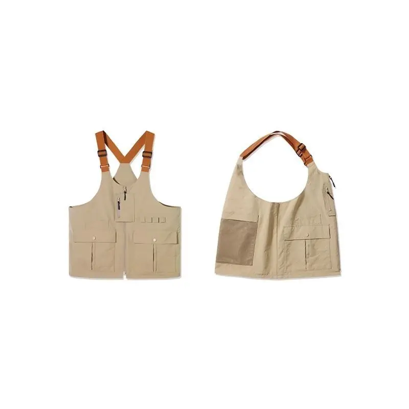 Unisex Vintage Multifunktionale Umhängetasche Cabrio Weste mit individuellem Logo für Camping Angeln Outdoor-Sportarten – Detail 3
