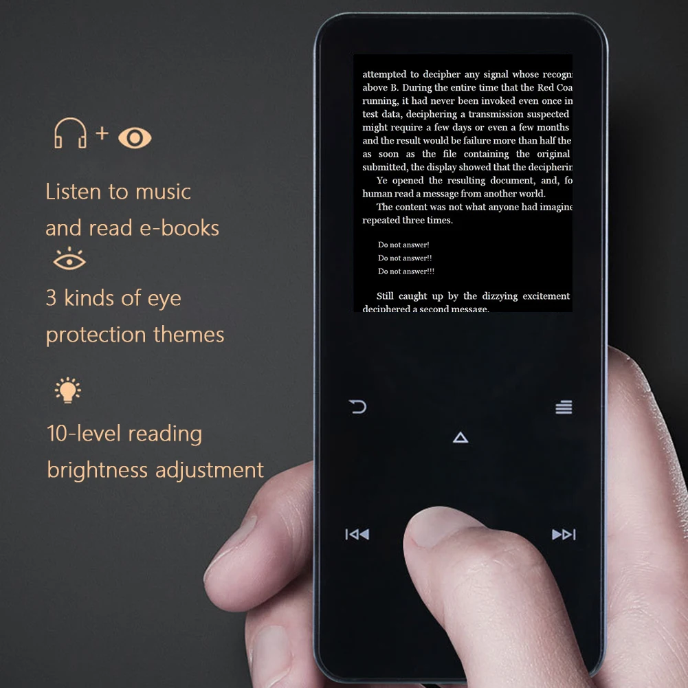 1.8 Inch Metal Touch Screen MP4 MP3 Bluetooth 5.0 HiFi Music Player Supports Card E-book Portable Student Walkman with FM Radio mp4 player music player