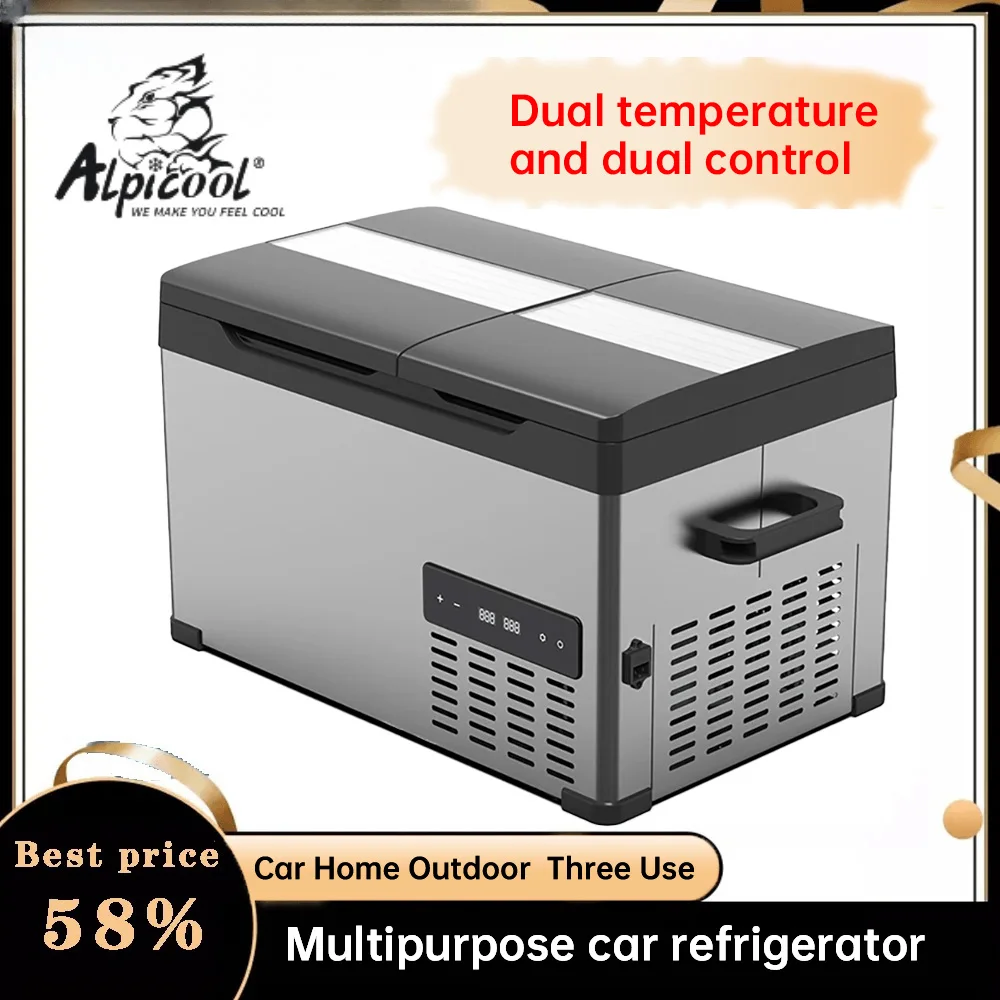 Frigorifero Portatile Per Auto Alpicool 35L/45L/55L 12V/24V 220V Uso Domestico Mini Ghiacciaia Compressore Frigorifero Automatico Congelatore Rapido