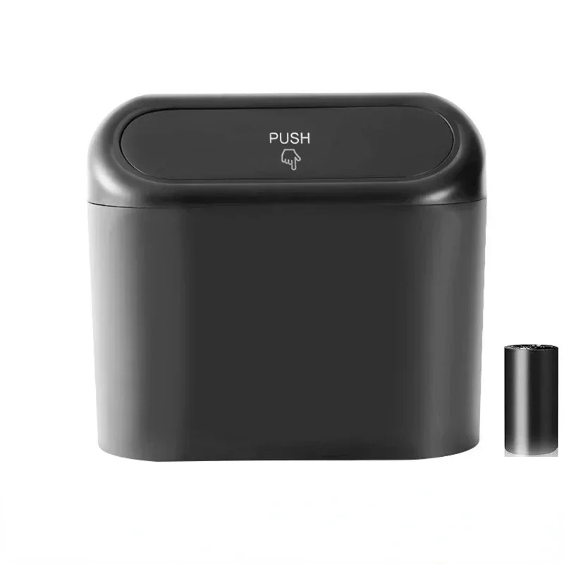 Car Trash Can with Lid Universal Vehicle Mini Leakproof Garbage Bin Car Organizer Storage for Front Back Seat Vehicle supplies car trash can