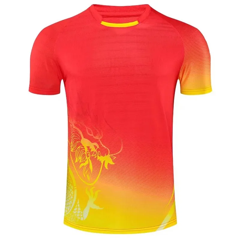 Chinese Dragon Tennis Shirts Men Women Kids Badminton tshirts for Boys table tennis Shirt Girls Ping Pong Jerseys Badminton