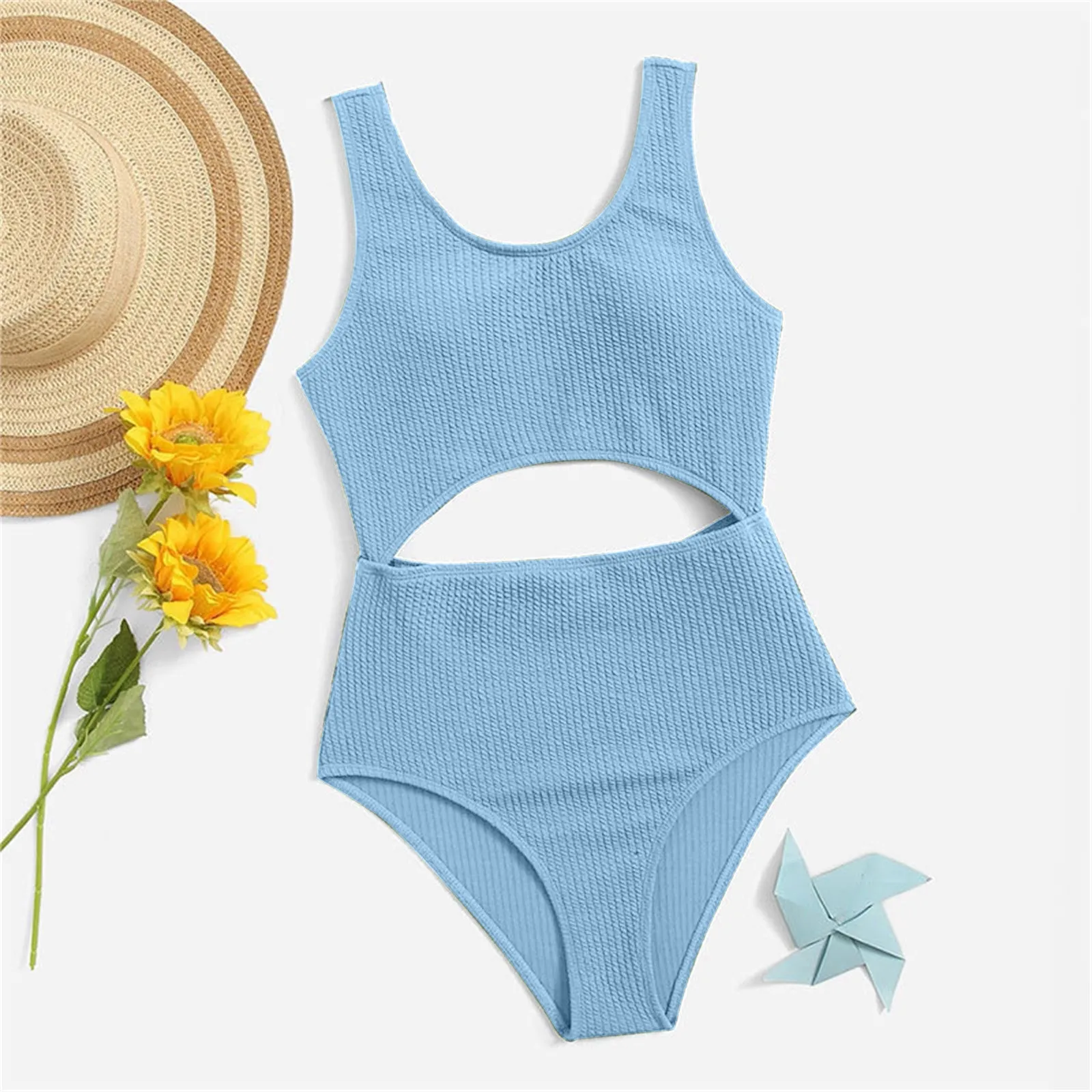 Girl M Girl's 1 Piece Solid Color Swimsuit Cute Cut Out Bathing Suit Swimwear Girls Cover Ups For Swimwear Size 6 girls swimwear