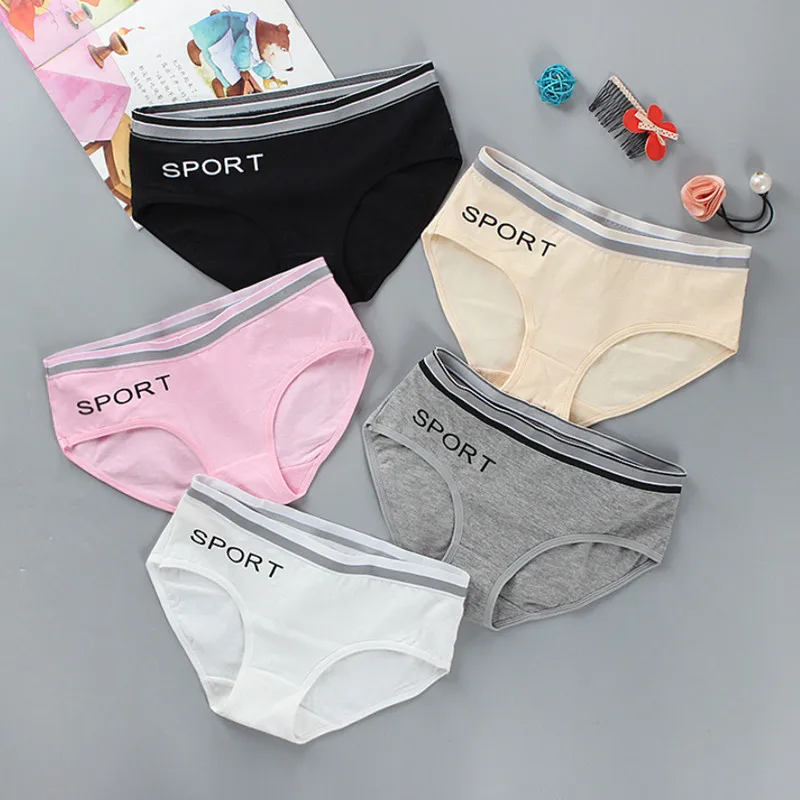 3pc/Lot Girls Underwear Cotton 8-12-14 Years Old Sports Letters