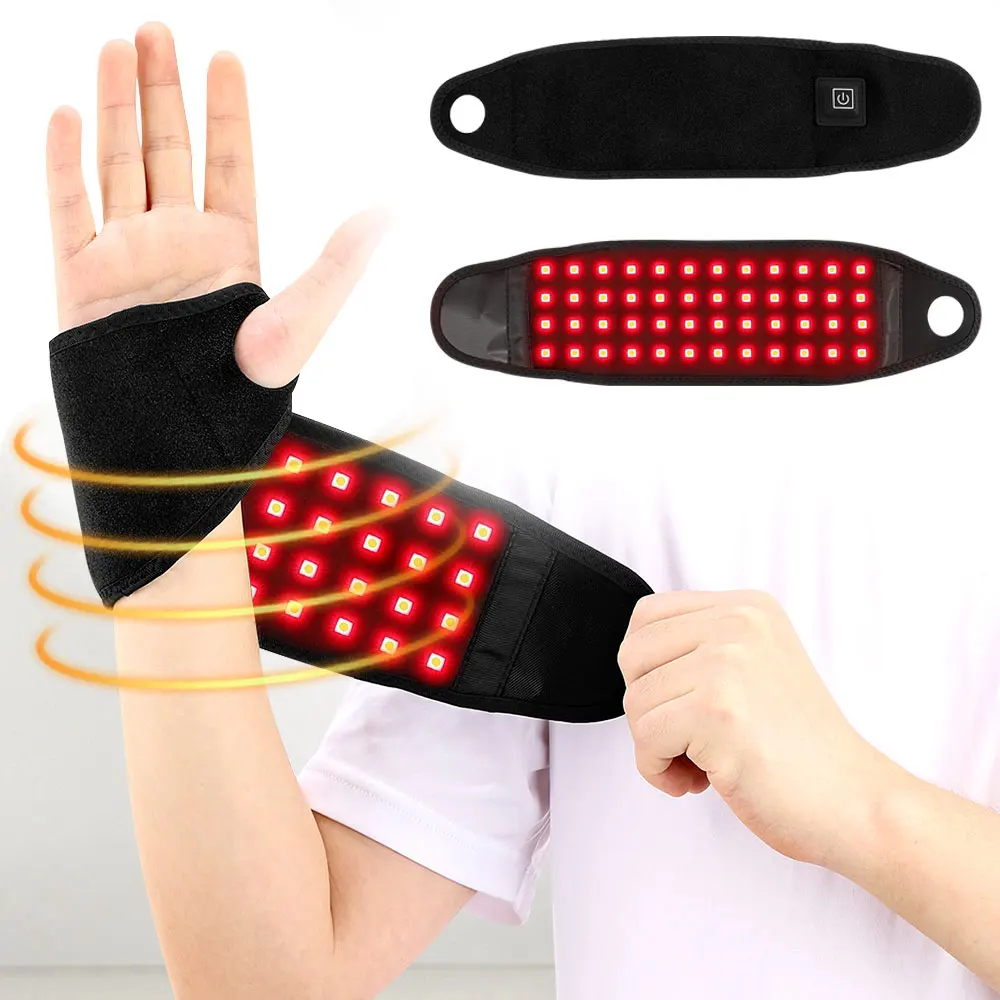Red Light Wrist Massage Belt Pulse Therapy Support Brace Heating Wrist Joint Pain Relief Wrist Massager Wrap Pad