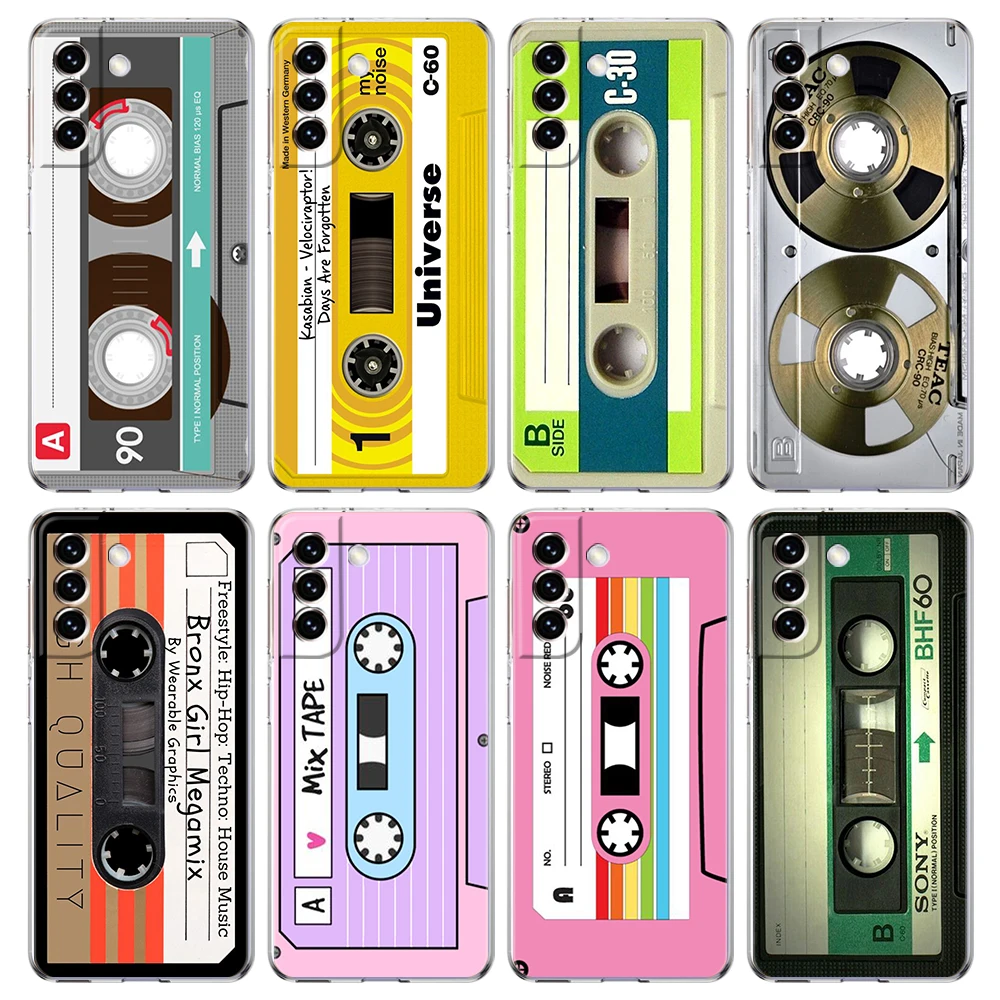Vintage Cassette Tape Design Soft Clear Silicone Phone Case