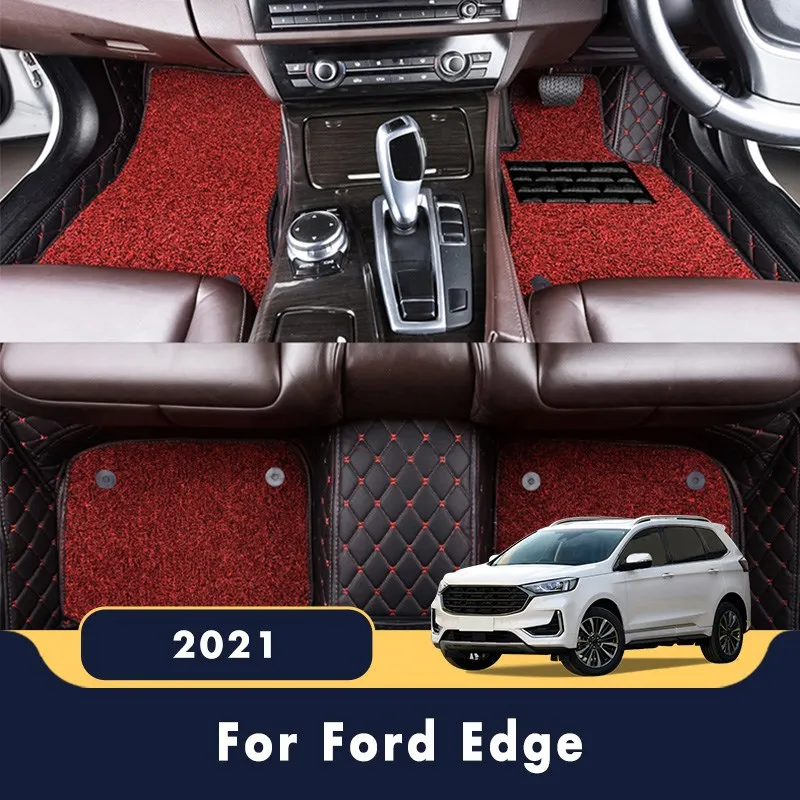 RHD Car Floor Mats For Ford Edge 2021 Auto Interior Luxury Double Layer