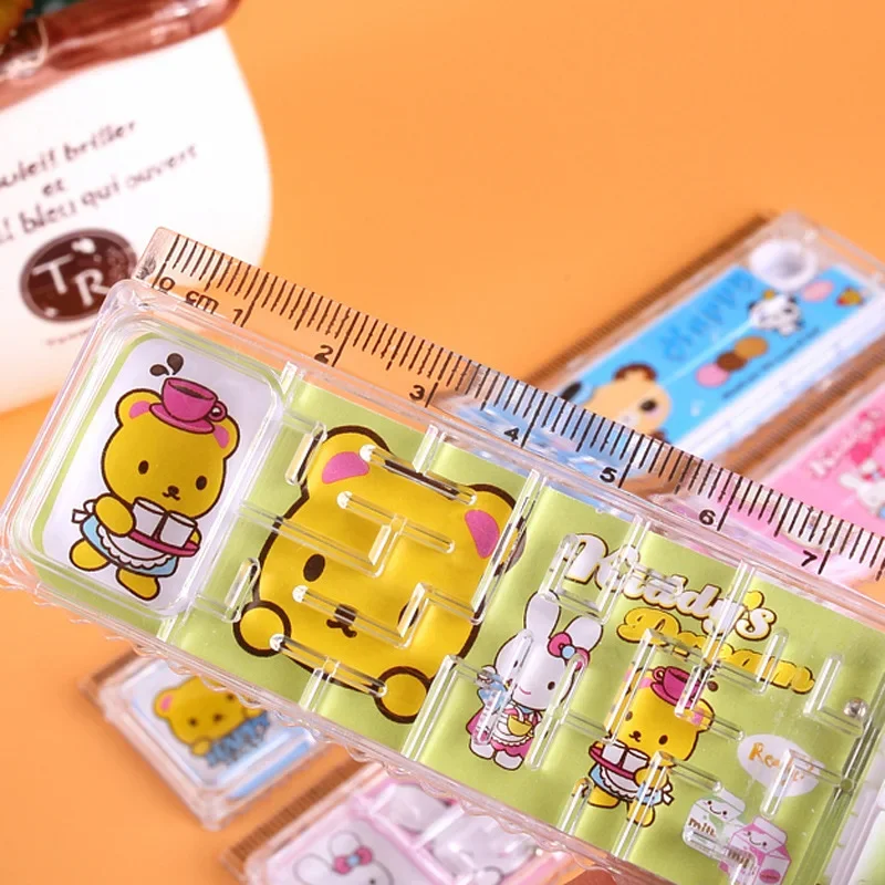 Cartoon Plastic Ruler Pupils Interesting Maze + puzzle Game 15cm Game Puzzle Kawaii School Supplies 1pcs