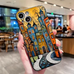 Vintage Art Houses Style Painted Soft Phone Case - Moto edge 40 5G (M - C1589T1)