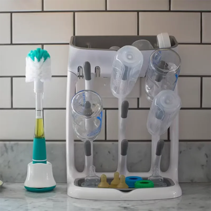 Baby Bottle Drying Rack Space Saving Countertop Organiser Tray_voghion.com