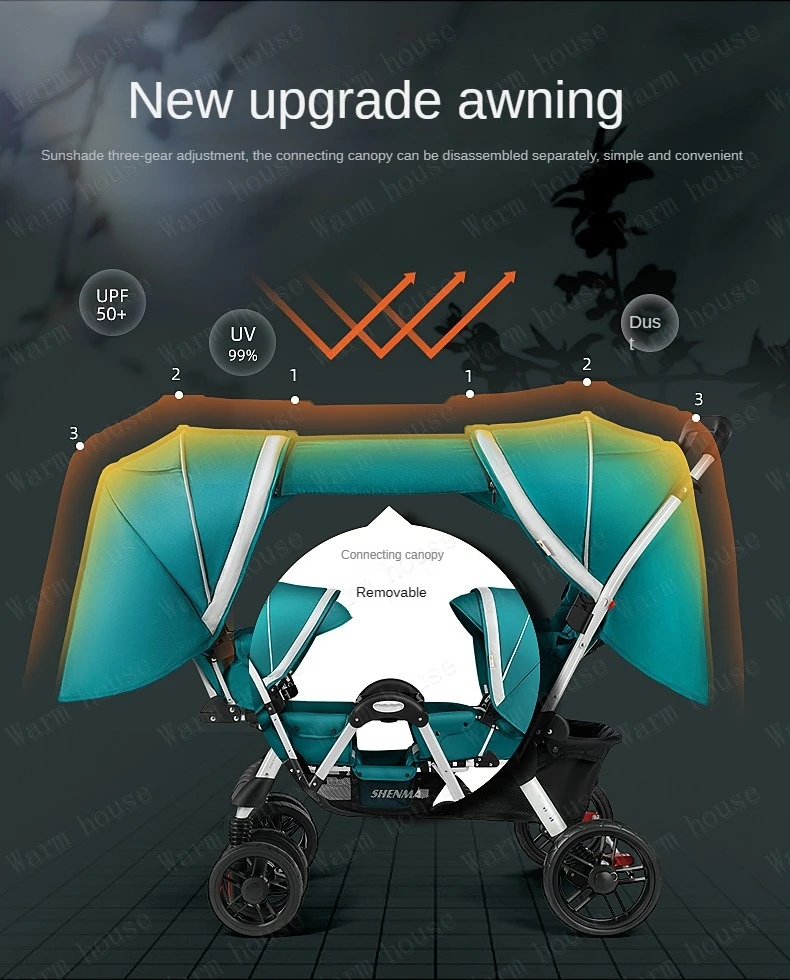 Twin Baby Stroller Can Be Detached Second Baby Stroller High