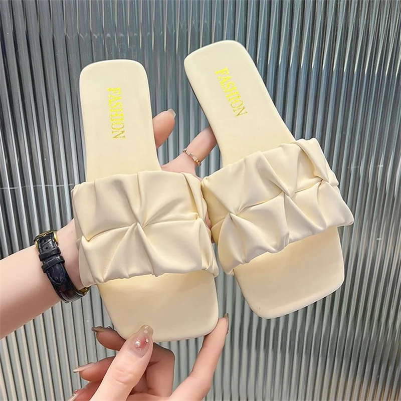 Women's Solid Color Flat Mules, Slip On Point Toe Ankle Strap Buckle Slingback Comfy Shoes, Women's Daily Shoes