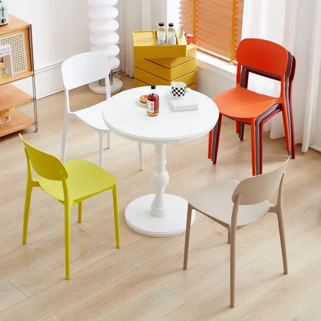 Rental House, Dormitory, Study, Chair Fashion, Simplicity, Household, Thickened, Plastic, Stool, Adult, Dining Table, Backrest 4