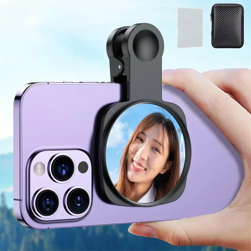 스마트 폰 카메라 렌즈 셀카 미러 클립 키트 (아이폰 용) 삼성 스마트 폰 라이브 스트리밍 사진 비디오 셀카 Vlog 액세서리