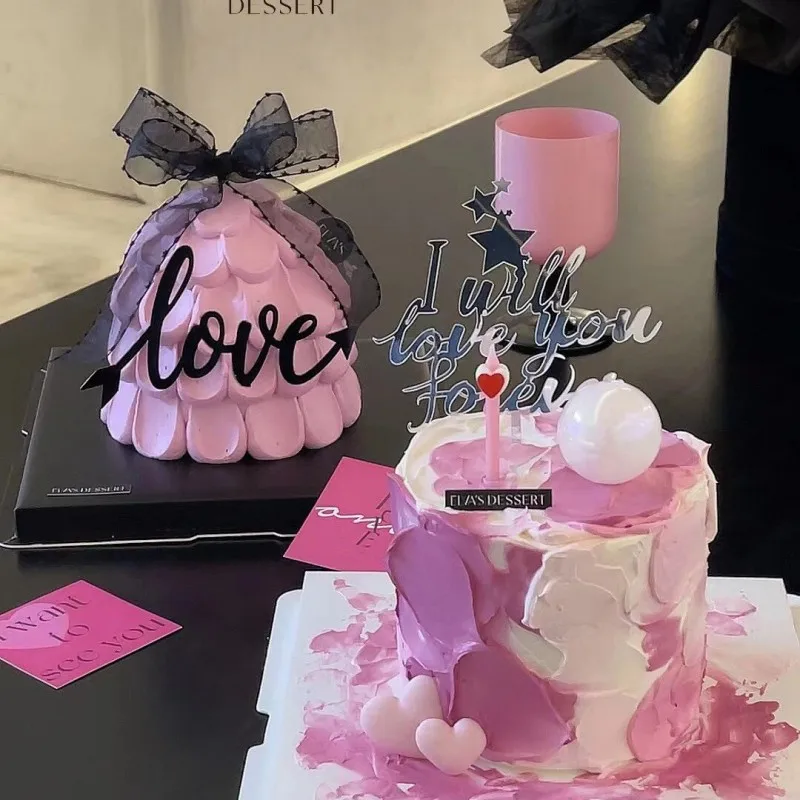 

Valentine's Day cake decoration black arrow love acrylic cake plug-in 10pcs
