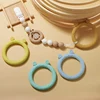 TYRY.HU 1Pc Baby Silicone Teether BPA Free Cartoon Frog Deer Teething Necklace Pendant Nursing Teeth Gift Baby Silicone Teether 6