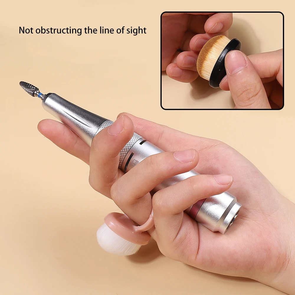 1Pcs Plastic Nails Art Dust Cleaning Brush Buckle Brush Oval Gel Dust Cleaning  Make Up Ring-shaped Brush Manicure Tools 3